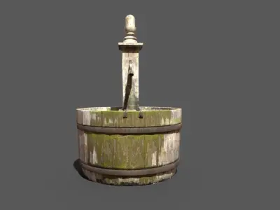 Wooden Fountain 3D model