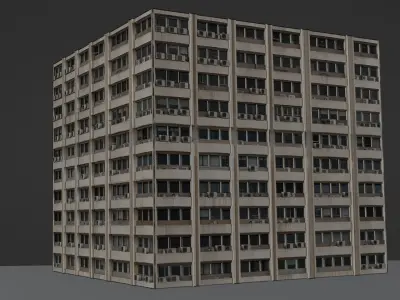 Building 8 Low-poly 3D model purchase