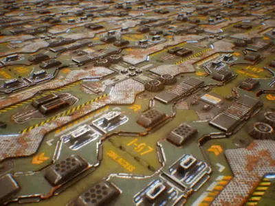 PBR Sci-Fi Industrial Texture 35 Low-poly 3D model