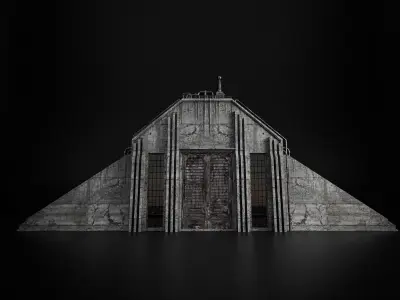 INDUSTRIAL SCIFI BUILDING 03 Low-poly 3D model