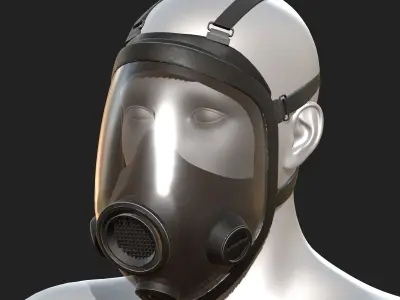 Gas mask helmet safety isolated plastic  Low-poly 3D model