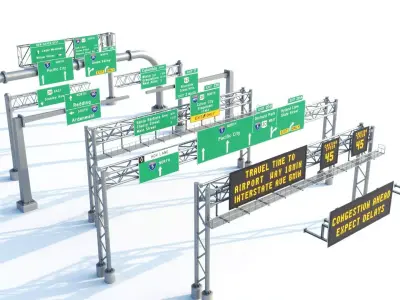 Highway Sign collection  3D model