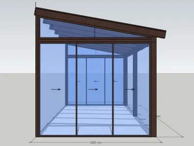 Roof with posts 3D model