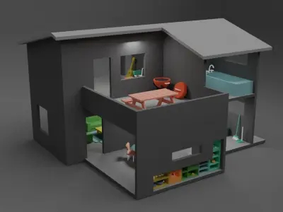 Doll House Game Assets 3D print model