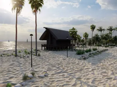 Forest villa-wooden villa-virgin wooden hut 3D model