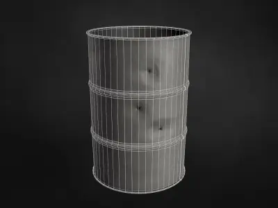 Old Barrel Low-poly 3D model buy