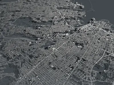 Cityscape Bridgeport Connecticut USA  3D model