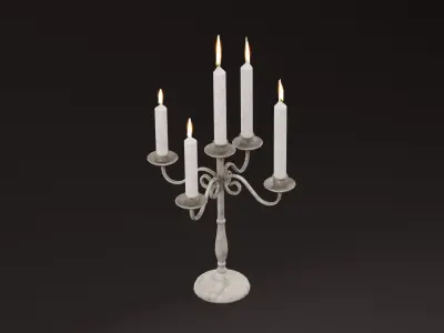 Multi Candle Holder Low-poly 3D model