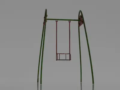 Rusty swing Low-poly 3D model