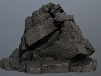 Mountain rock Low-poly 3D model