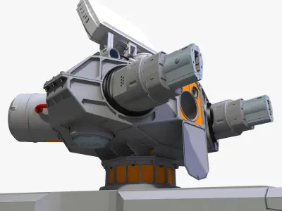 Sci-Fi Ground Laser Turret 3D model