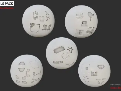 25 Sci-Fi Decals Pack Vol 001 Texture