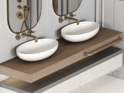 Bathroom furniture N009 in Neoclassic style Low-poly 3D model