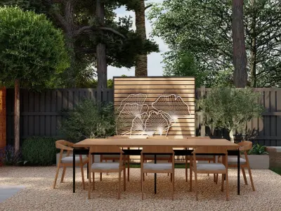 3D Exterior Scene 3D model design garden and landscape 3D model get