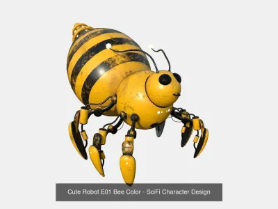 10 Cute Robot E Collection - SciFi Character Design 3D Model Pack