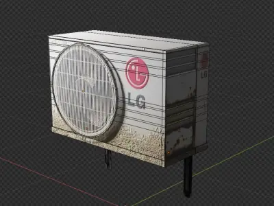 Low poly Air Conditioner Unit 3D model