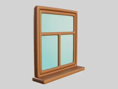 Cartoon Window 27a 3D model