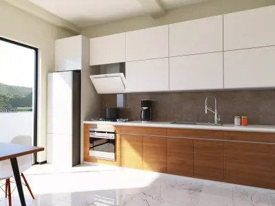corona kitchen render setup 3D model