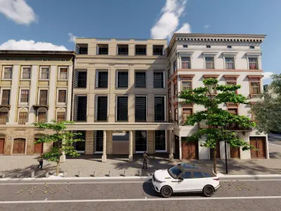 Classic stone facade-Building Classic Facade Element 3D model shop