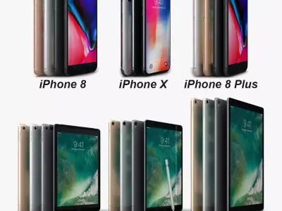 Apple Electronics Collection 2017 Low-poly 3D model