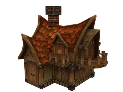 Fantasy Level Set - Low Poly Hand Painted Low-poly 3D model