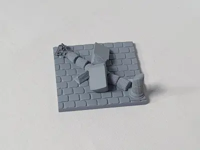 Ruined Corinthian Column with Broken Architrave 3D print model