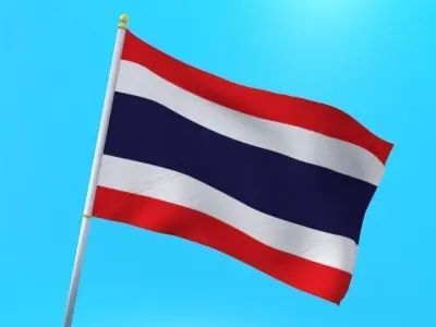 Thai flag Low-poly 3D model