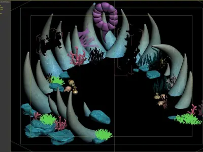 coral cartoon 3D model