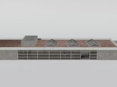 Modern regional train station 3D model