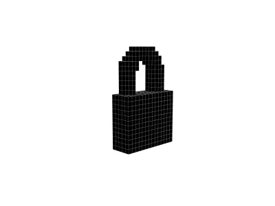 Voxel Lock v1 002 Low-poly 3D model