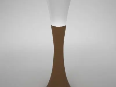 lamp027 wooden floor lamp Low-poly 3D model