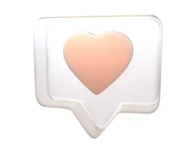 Socail Media Heart Bubble v1 002 Low-poly 3D model