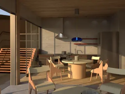 laosMovikheien wooden house in desert 3D model