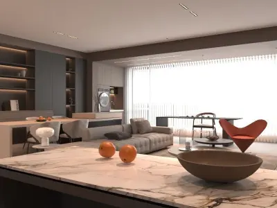 Living room 3D model 143