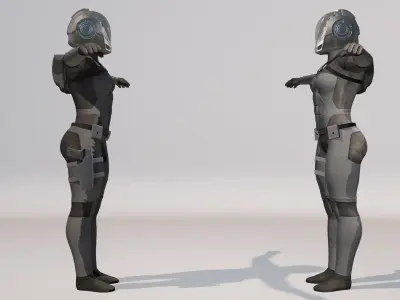 Sci-fi armor suit 3D model