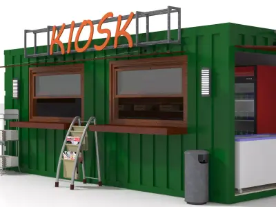 Container Retail Kiosk 3D model