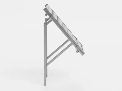 Solar Panel V1 - Monocrystalline Photovoltaic Modul with Stand 3D model