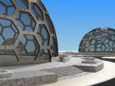 Hexagon dome park 3D model