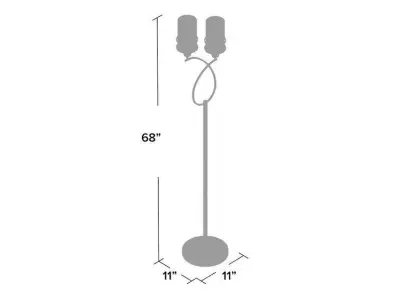 Archbald Headed Metal Floor Lamp 3D model