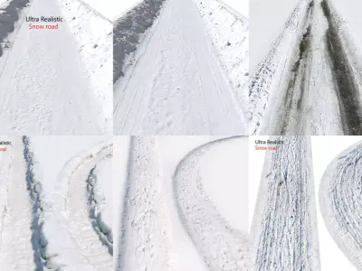 Ultra realistic Snow roads HQ 3D Model Pack