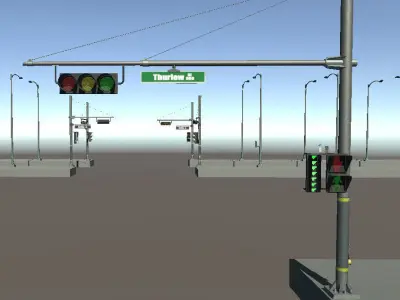 Low Poly Traffic Lights  Low-poly 3D model