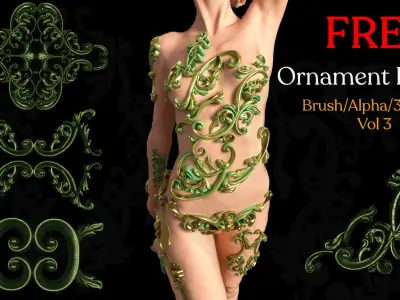 Free Ornament Brushes and IMM Brush VOL 03 Free low-poly 3D model