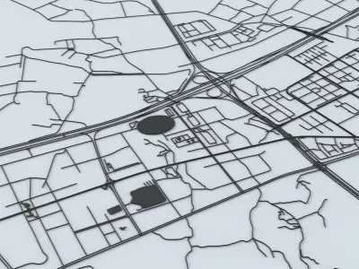 Xiamen Road Network and Streets 3D model