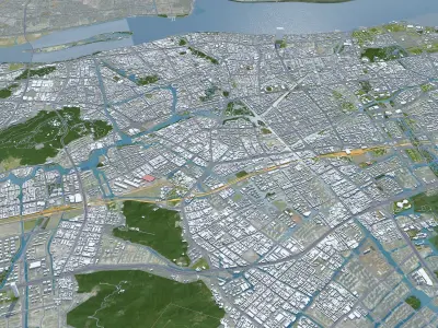 Wenzhou Zhejiang China 120km AI Low-poly 3D model