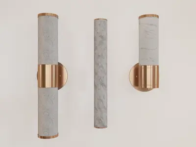sconces wall sconce with brass finish and glass 3D model