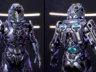 Sci-Fi Armor 1 Low-poly 3D model