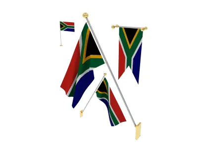 Flags of South Africa 3D model