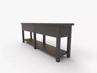 Bench wright Grand Console Table Blackened Oak 3D model