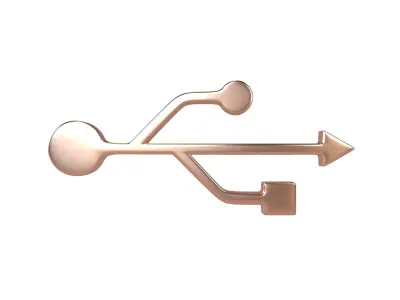 USB Symbol v2 005 Low-poly 3D model