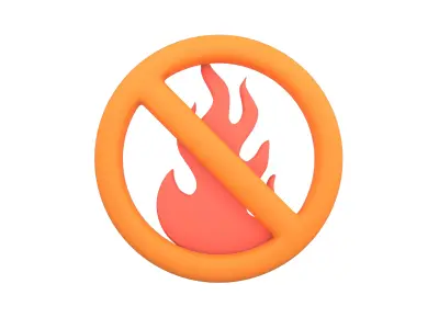 No Fire Icon V1 006 Low-poly 3D model